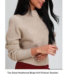 Free People Too Good Beige Knit Pullover Sweater
